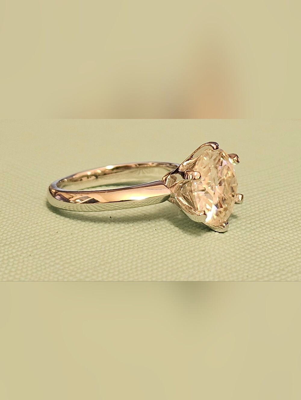 925 STERLING SILVER 3 Carat Tiffany Setting Moissanite Ring SZ 4